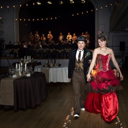 Simmons Sharp Photomuse SHA1502320804 low - The red dress at this theatrical steampunk wedding is LIFE Steampunk wedding as seen on @offbeatbride #steampunk #weddings