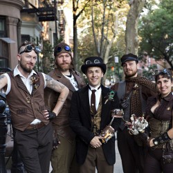 Simmons Sharp Photomuse SHA1502320903 low - The red dress at this theatrical steampunk wedding is LIFE Steampunk wedding as seen on @offbeatbride #steampunk #weddings