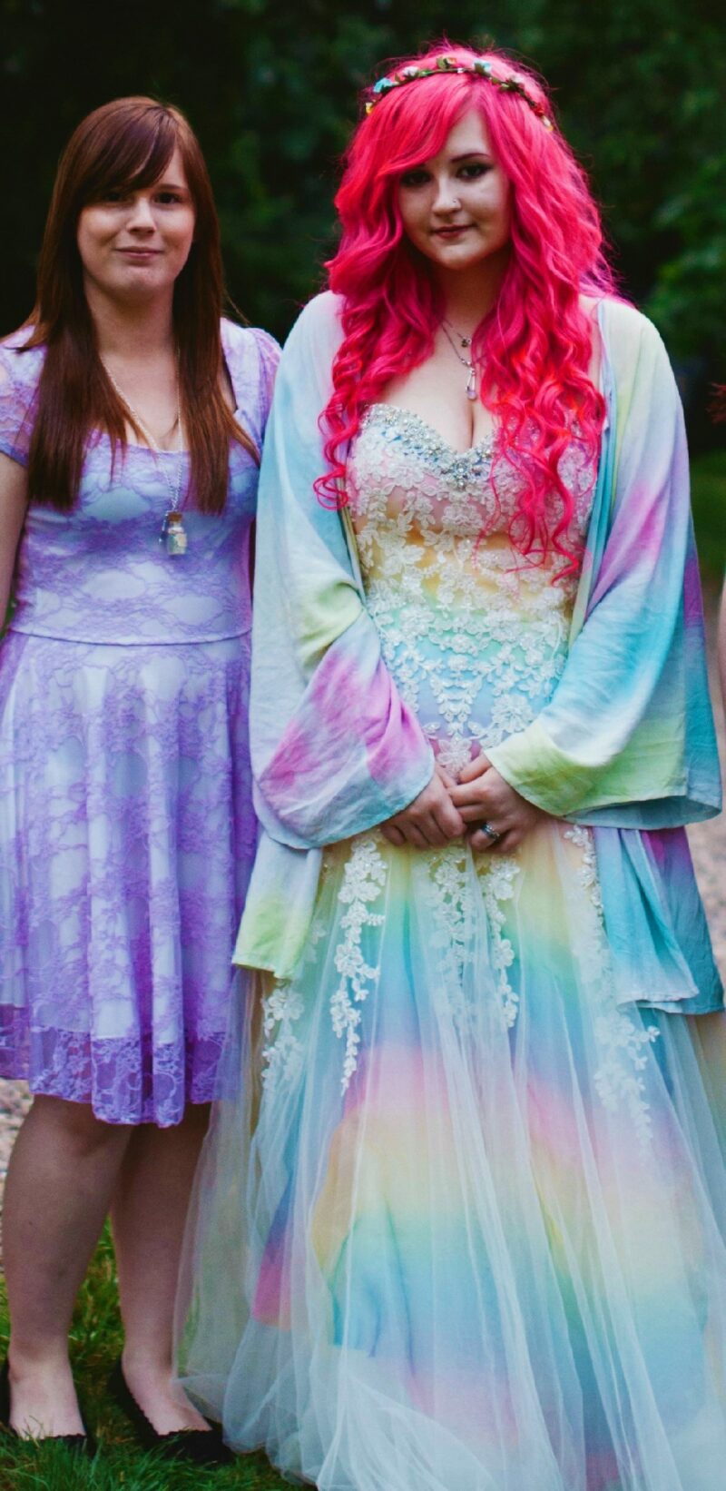 rainbow wedding dress on offbeat bride 3