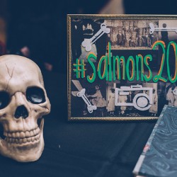 samandjustin 00258 - The handmade masks at this Chicago Halloween wedding are #goals Halloween wedding as seen on @offbeatbride #wedding #halloween