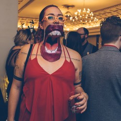 samandjustin 00273 - The handmade masks at this Chicago Halloween wedding are #goals Halloween wedding as seen on @offbeatbride #wedding #halloween