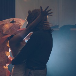 samandjustin 00615 - The handmade masks at this Chicago Halloween wedding are #goals Halloween wedding as seen on @offbeatbride #wedding #halloween