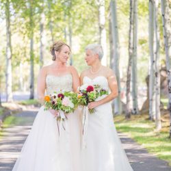 Hatmaker Doherty Stevi Sayler Photography MelissaLaurenWeddingTopPicks21 low - These two ladies (and their flower pooches!) rocked the most beautiful outdoor wedding A beautiful outdoor wedding as seen on @offbeatbride #outdoor #wedding #lgbt