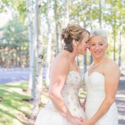 Hatmaker Doherty Stevi Sayler Photography MelissaLaurenWeddingTopPicks25 low - These two ladies (and their flower pooches!) rocked the most beautiful outdoor wedding A beautiful outdoor wedding as seen on @offbeatbride #outdoor #wedding #lgbt