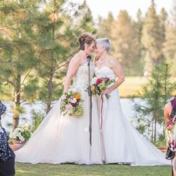 Hatmaker Doherty Stevi Sayler Photography MelissaLaurenWeddingTopPicks51 low - These two ladies (and their flower pooches!) rocked the most beautiful outdoor wedding A beautiful wedding as seen on @offbeatbride #outdoor #wedding #lgbt