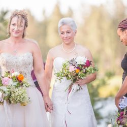 Hatmaker Doherty Stevi Sayler Photography MelissaLaurenWeddingTopPicks53 low - These two ladies (and their flower pooches!) rocked the most beautiful outdoor wedding A beautiful wedding as seen on @offbeatbride #outdoor #wedding #lgbt