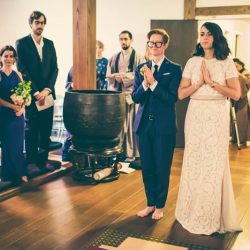 queerbuddhistwedding018 - Wait until you see this Catskills Buddhist wedding with prom-themed reception Catskills Buddhist wedding with prom-themed reception as seen on @offbeatbride #catskills #wedding #lgbt