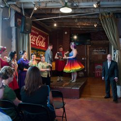 132 - These gamers had a Fallout-themed wedding with the most fab rainbow dress Fallout-themed wedding as seen on @offbeatbride