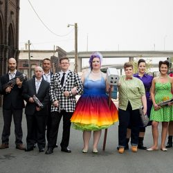 73 - These gamers had a Fallout-themed wedding with the most fab rainbow dress Fallout: New Vegas-themed wedding as seen on @offbeatbride