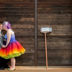 96 - These gamers had a Fallout-themed wedding with the most fab rainbow dress Fallout: New Vegas-themed wedding as seen on @offbeatbride
