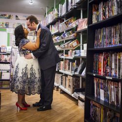 puja michael 24 24669126490 o - It's #dorklove at this comic book store and art gallery wedding It's #dorklove at this comic book store and art gallery wedding as seen on @offbeatbride