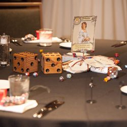 26 Reception Table Decor with dice and games - Level up at this arcade adventure quest wedding Level up at this board games, arcade, adventure quest wedding as seen on @offbeatbride