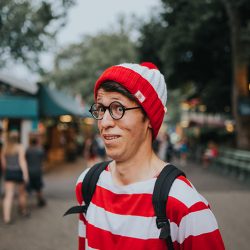 Corrie Aaron Engagement shoot 40 - It's easy to spot the adorable at this Where's Waldo engagement shoot Where's Waldo engagement shoot as seen on @offbeatbride