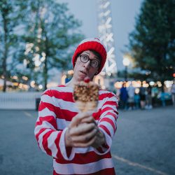 Corrie Aaron Engagement shoot 58 - It's easy to spot the adorable at this Where's Waldo engagement shoot Waldo engagement shoot as seen on @offbeatbride
