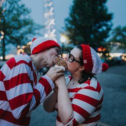 Corrie Aaron Engagement shoot 60 - It's easy to spot the adorable at this Where's Waldo engagement shoot Waldo engagement shoot as seen on @offbeatbride