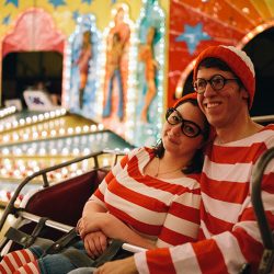Corrie Aaron Engagement shoot 82 - It's easy to spot the adorable at this Where's Waldo engagement shoot Waldo engagement shoot as seen on @offbeatbride