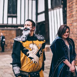 JamieTom 134 - This Tudor-themed wedding had birds of prey, archery, and amazing garb Tudor-themed wedding as seen on @offbeatbride #medieval #tudor #wedding