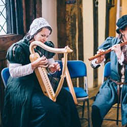 JamieTom 304 - This Tudor-themed wedding had birds of prey, archery, and amazing garb Tudor-themed wedding as seen on @offbeatbride #medieval #tudor #wedding