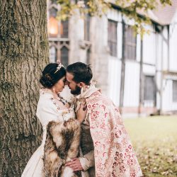 JamieTom 499 - This Tudor-themed wedding had birds of prey, archery, and amazing garb Tudor wedding as seen on @offbeatbride #medieval #tudor #wedding