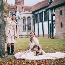 JamieTom 522 - This Tudor-themed wedding had birds of prey, archery, and amazing garb Tudor wedding as seen on @offbeatbride #medieval #tudor #wedding