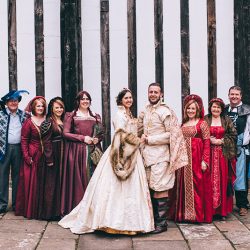 JamieTom 591 - This Tudor-themed wedding had birds of prey, archery, and amazing garb Tudor wedding as seen on @offbeatbride #medieval #tudor #wedding