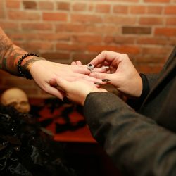 Haunted library wedding as seen on @offbeatbride #halloween #wedding