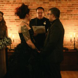 Haunted library meets Edgar Allan Poe wedding as seen on @offbeatbride #halloween #wedding
