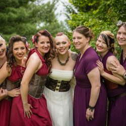 OBB1 0007 - A steampunk circus wedding with corsets, ringleaders, and the best flower girl you'll see today Awesome steampunk circus wedding as seen on @offbeatbride