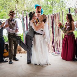 OBB1 0019 - A steampunk circus wedding with corsets, ringleaders, and the best flower girl you'll see today Awesome steampunk circus wedding as seen on @offbeatbride