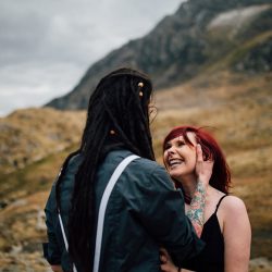 enchanted brides photography 46 - This topless engagement shoot on a cold mountain in Wales is super freeing (SFW!) Topless engagement shoot on a cold mountain in Wales as seen on @offbeatbride