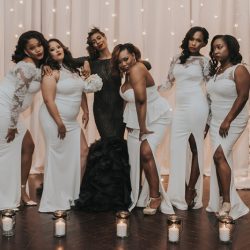 An art gallery wedding with the black wedding gown of our dreams