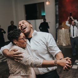 An art gallery wedding with the black wedding gown of our dreams