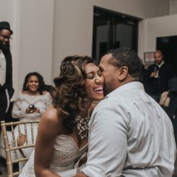 An art gallery wedding with the black wedding gown of our dreams