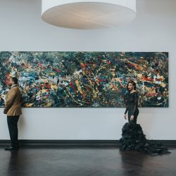 An art gallery South Loop wedding with the black wedding gown of our dreams