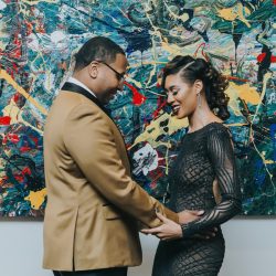 An art gallery South Loop wedding with the black wedding gown of our dreams