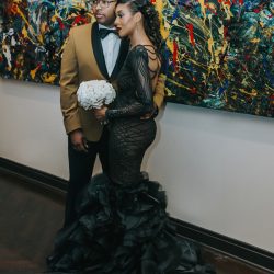 An art gallery South Loop wedding with the black wedding gown of our dreams