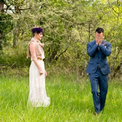 Fishler Graves Amanda Photographic 041616FishlerGravesWedding119 low - Gold crowns, purple hair, and tears galore at this Oregon schoolhouse wedding Gold crowns, purple hair, and tears galore