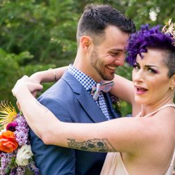 Fishler Graves Amanda Photographic 041616FishlerGravesWedding193 low - Gold crowns, purple hair, and tears galore at this Oregon schoolhouse wedding Gold crowns, purple hair, and tears galore