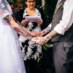Mike and Greer 19 - A tattoo artist and his tattooed bride at this Tacoma tattooed wedding A tattoo artist and his tattoo bride at this Tacoma wedding