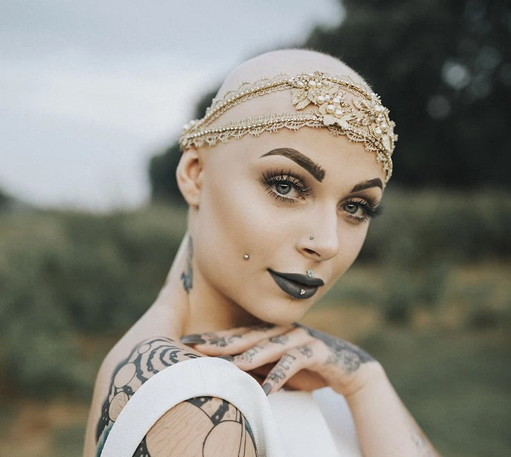 This stunning bald bride proves hair is never necessary to steal hearts