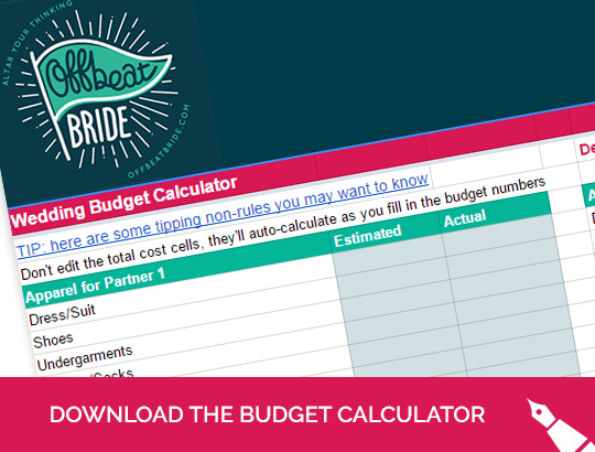 Planning tools 101: wedding budget calculator