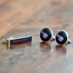 10. Grooms Cufflinks Tie Clip - Your princess IS in this castle: an elegant Super Mario wedding Your princess IS in this castle: an elegant Super Mario wedding