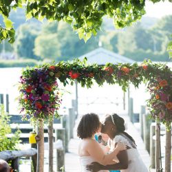 Cermeony 50 - Lakeside love at sunset at this Ithaca farmers market wedding Lakeside love at sunset at this Ithaca farmers market wedding