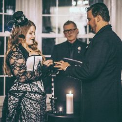 Green Sims Jay Farrell Photography JFP16371 low - The dress at this Gothic Halloween wedding is giving us googly eyes The dress at this Gothic Halloween wedding is giving us googly eyes
