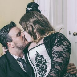 Green Sims Jay Farrell Photography JFP16420 low - The dress at this Gothic Halloween wedding is giving us googly eyes The dress at this Halloween wedding is giving us googly eyes