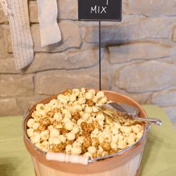 JNP 6744 - Overalls, a choreographed first dance, and custom popcorn at this A-frame wedding Overalls, a choreographed first dance, and custom popcorn at this A-frame wedding