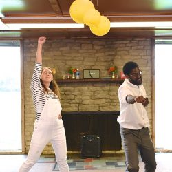 JNP 6969 - Overalls, a choreographed first dance, and custom popcorn at this A-frame wedding Overalls, a choreographed first dance, and custom popcorn at this wedding