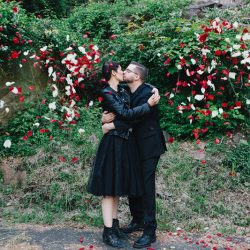A Muppet officiated this cliffside wedding with a killer black dress