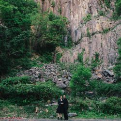 A Muppet officiated this cliffside wedding with a killer black dress