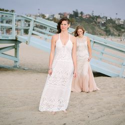 Lindsey Whitney 019 - An aerial silk chuppah and two stunning gowns at this sweet beach wedding An aerial silk chuppah and two stunning gowns at this sweet beach wedding